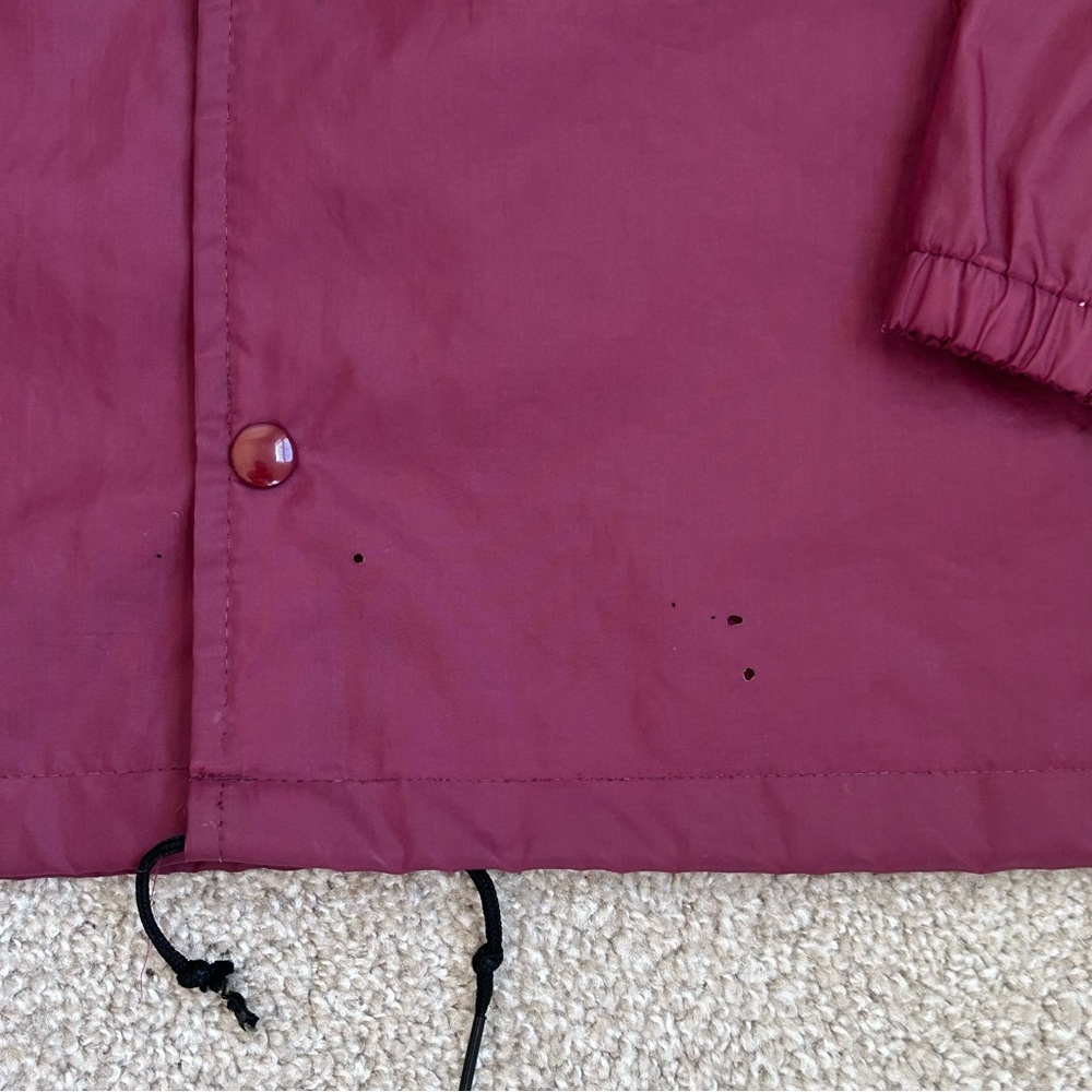 Vintage Chalk Line Dura Torq Fasteners Nylon Coach Jacket Burgundy Men's Medium - Picture 3 of 11
